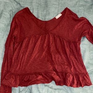 Altar’d State rust baby doll long sleeve top